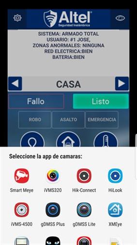 Altel Nueva App con integración a Vídeo Vigilancia